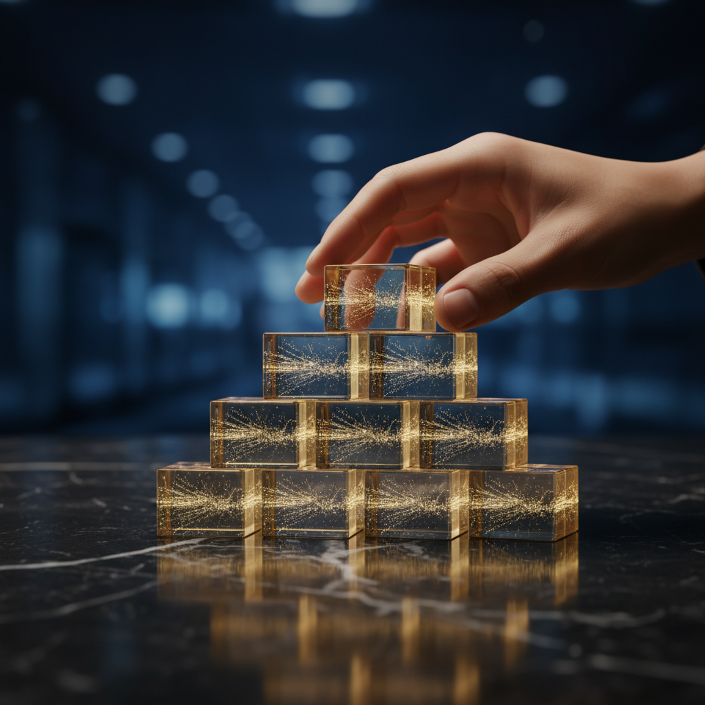 Building the foundation of successful STAR interview answers with golden glass blocks