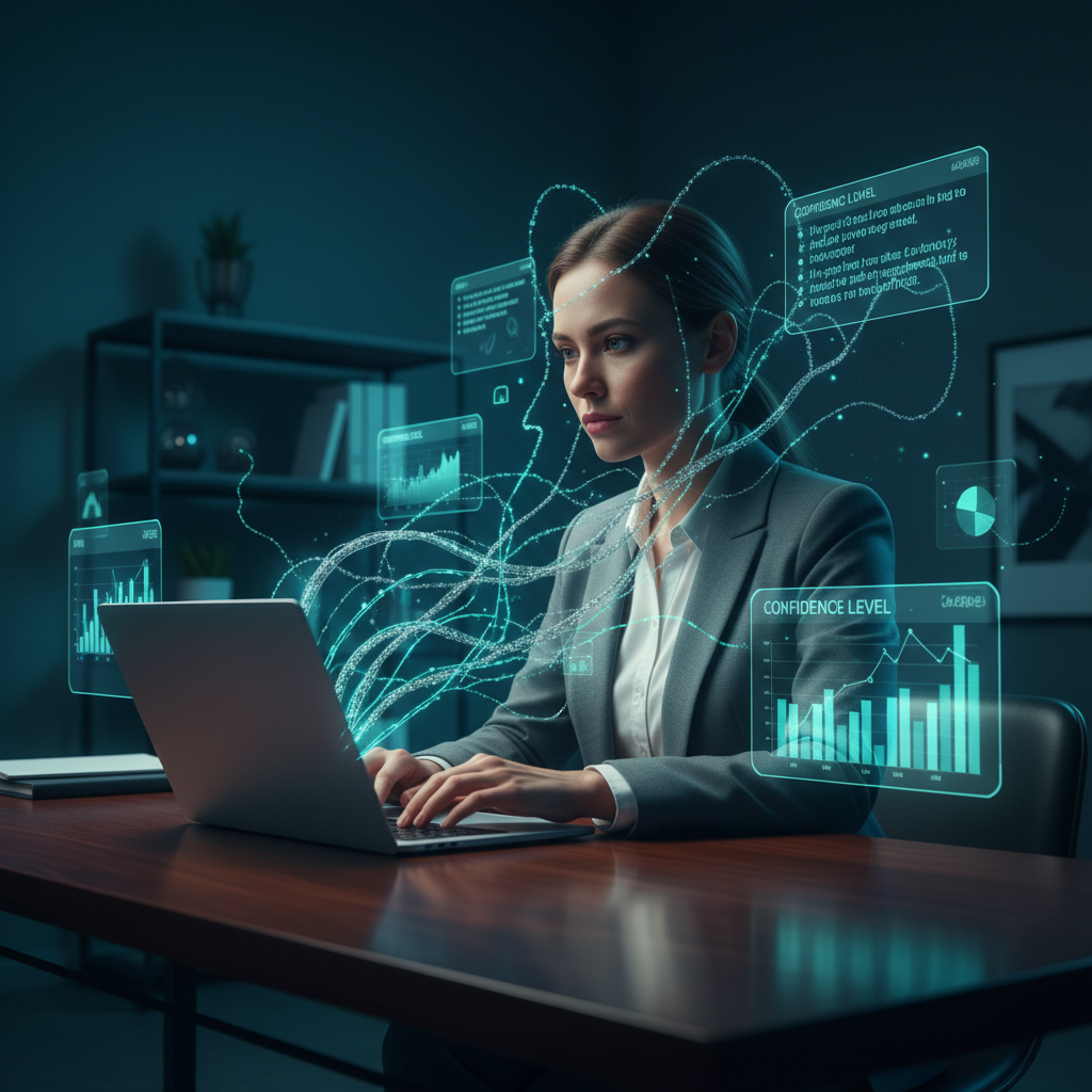 Junge Fachkraft am modernen Arbeitsplatz mit digitaler Interviewvorbereitung