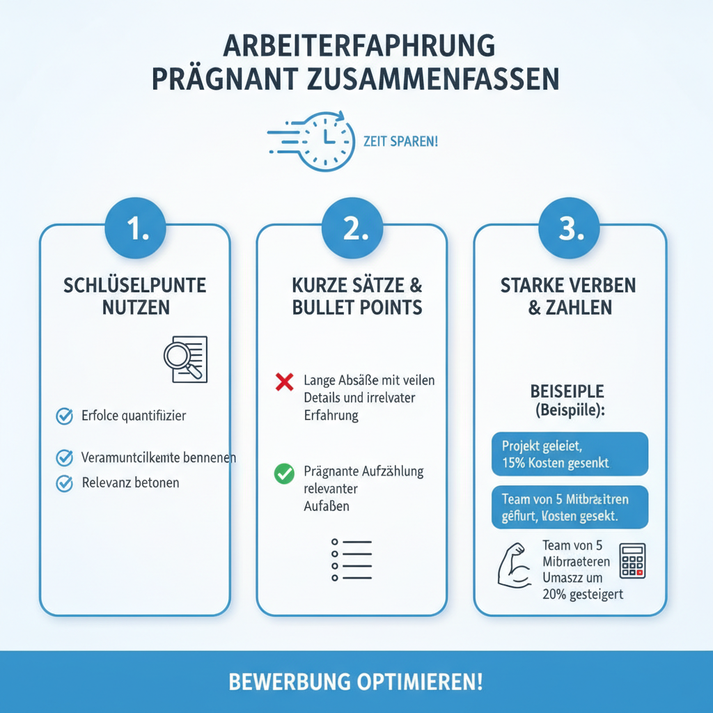 Infografik: Schritt-für-Schritt-Anleitung für eine prägnante Berufserfahrung