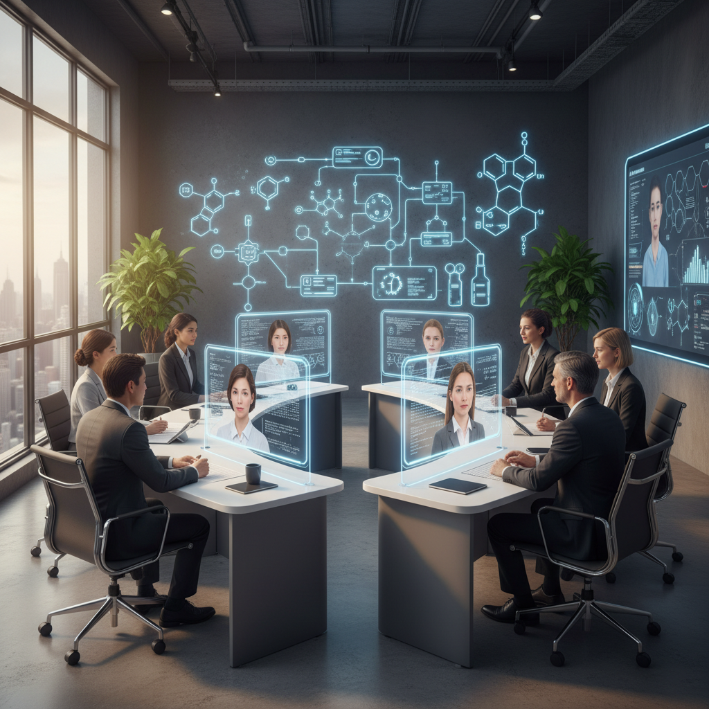 Candidates practicing chemical engineering interviews with AI in a modern workspace