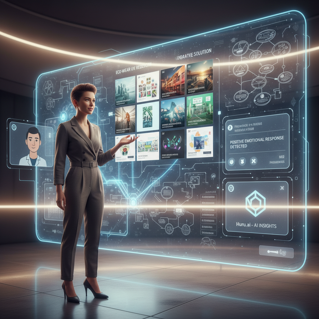 Creative professional presenting their portfolio and design process in an AI-powered interview