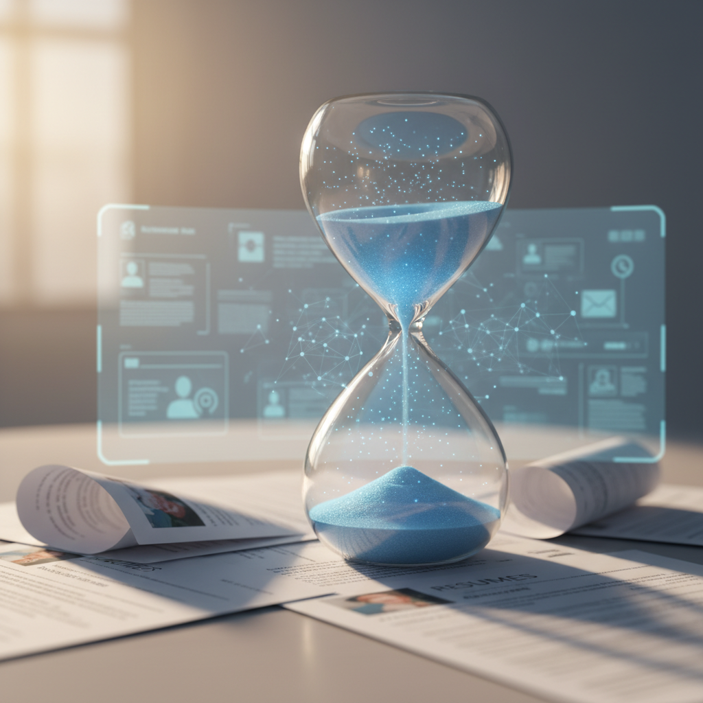 Hourglass symbolizing time saved with AI automation for job search