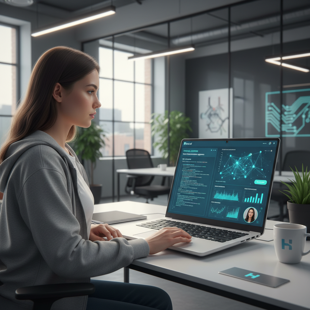 Data science candidate practicing technical interviews on Huru.ai with AI-driven feedback