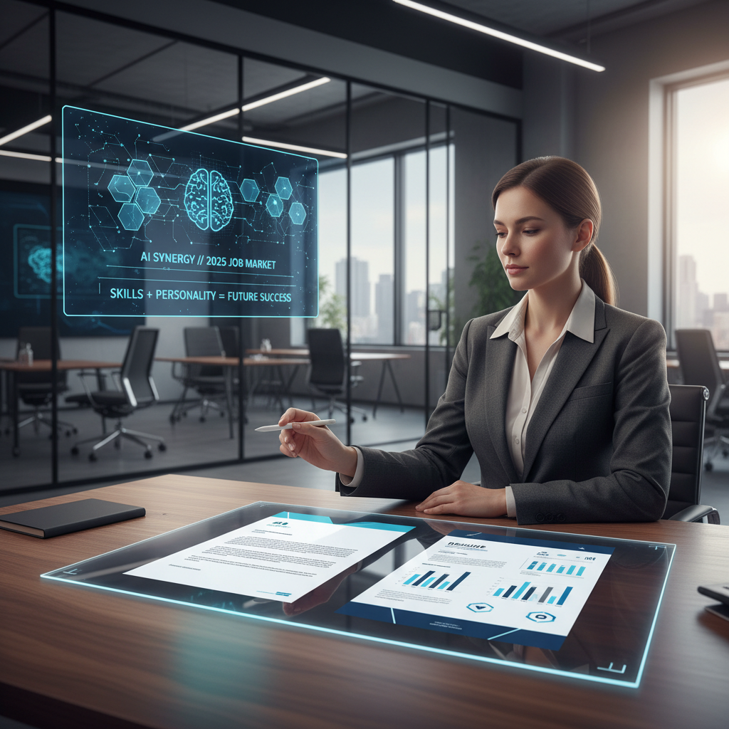 Professional reviewing cover letter and resume side by side in a tech-friendly office, symbolizing their synergy