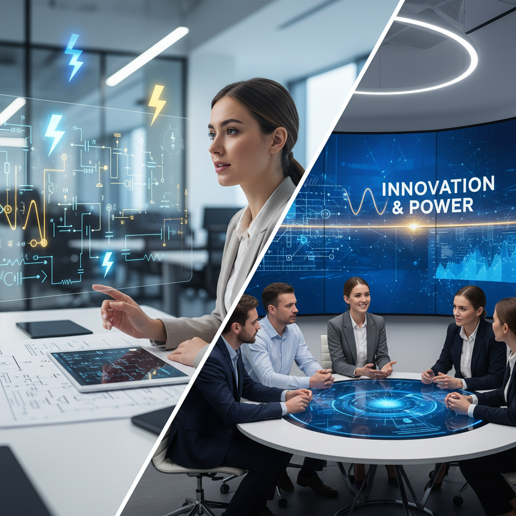Electrical engineering interview scenario: candidate solving technical questions and engaging with team