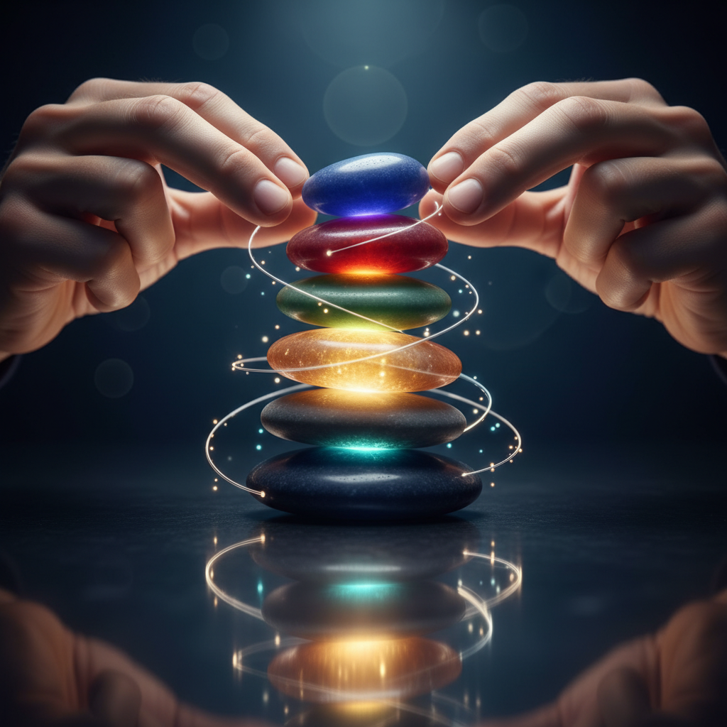 Manos apilando piedras pulidas, simbolizando evitar errores entrevista trabajo