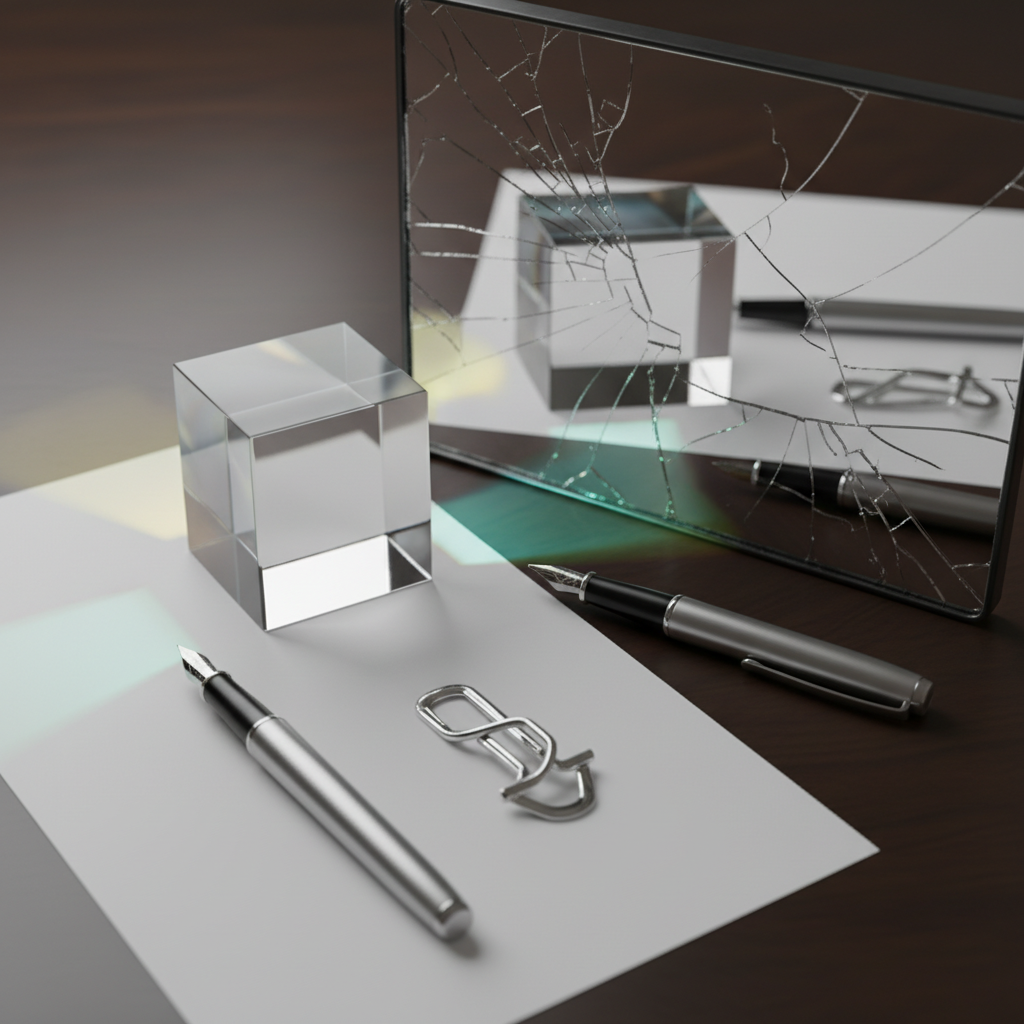 Ejemplo visual de errores y aciertos en CV reflejados por un prisma y su espejo