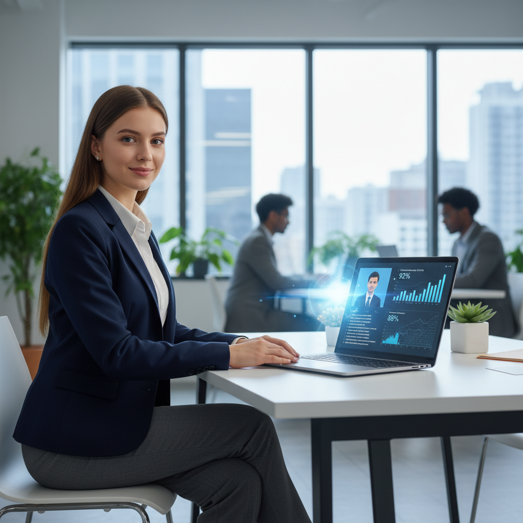 Recent graduate using AI-powered mock interview platform for first job preparation