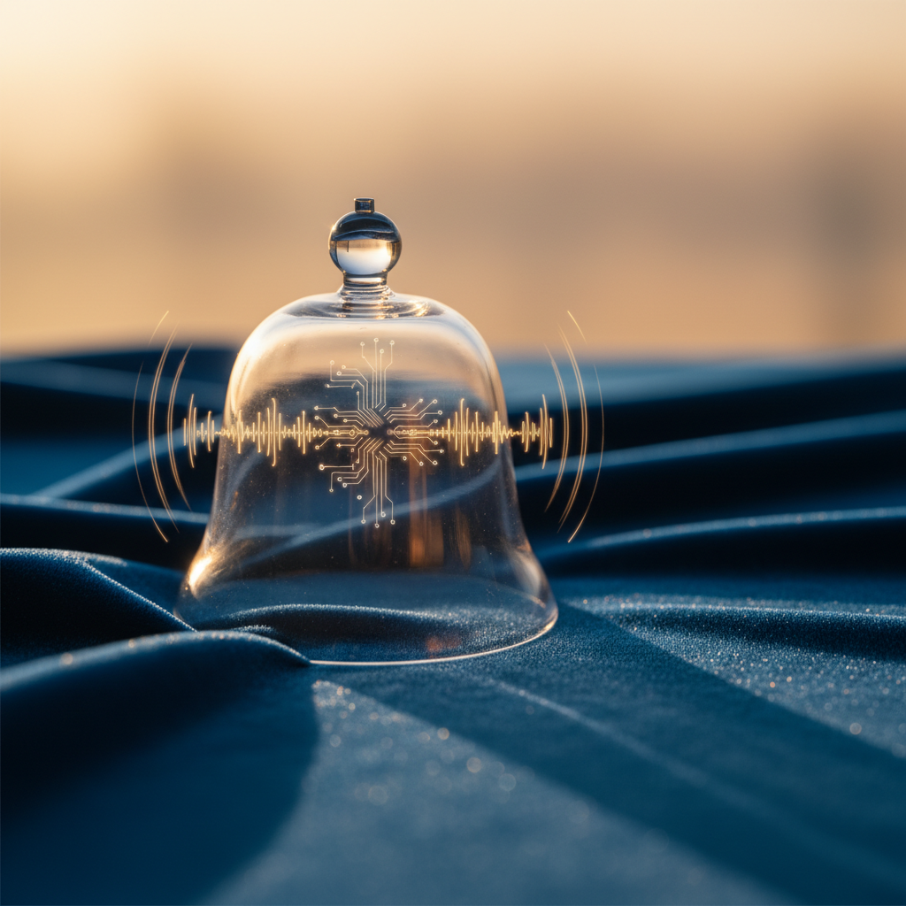 Crystal-clear bell illustrating clarity in English pronunciation for interviews