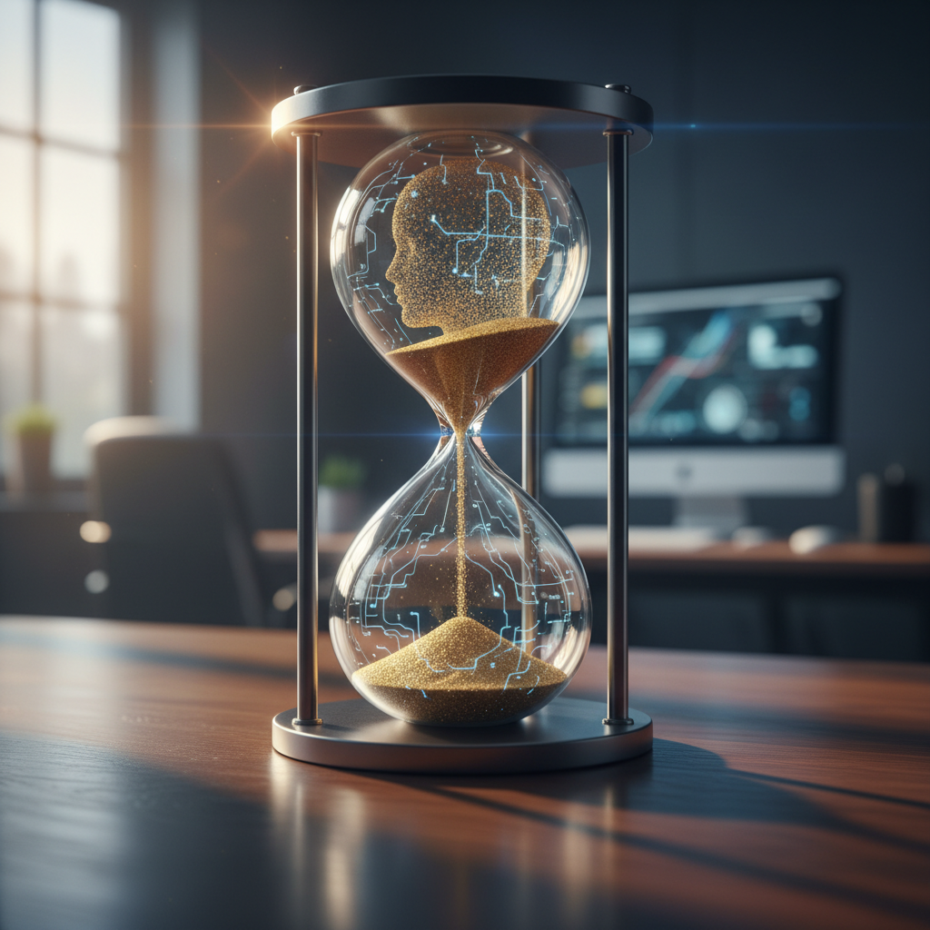 Hourglass metaphor for mindful preparation and pacing in AI competency tests