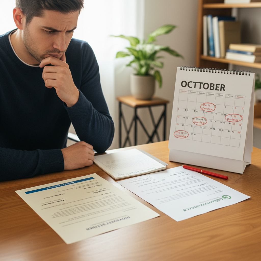 Person weighing job offer letters and timing their response