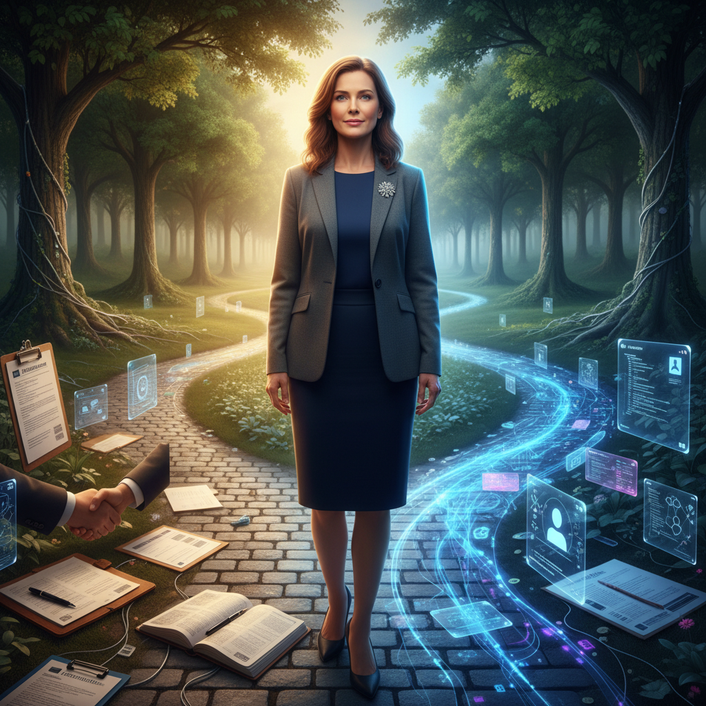 Candidato encrucijada IA y humano reclutadores