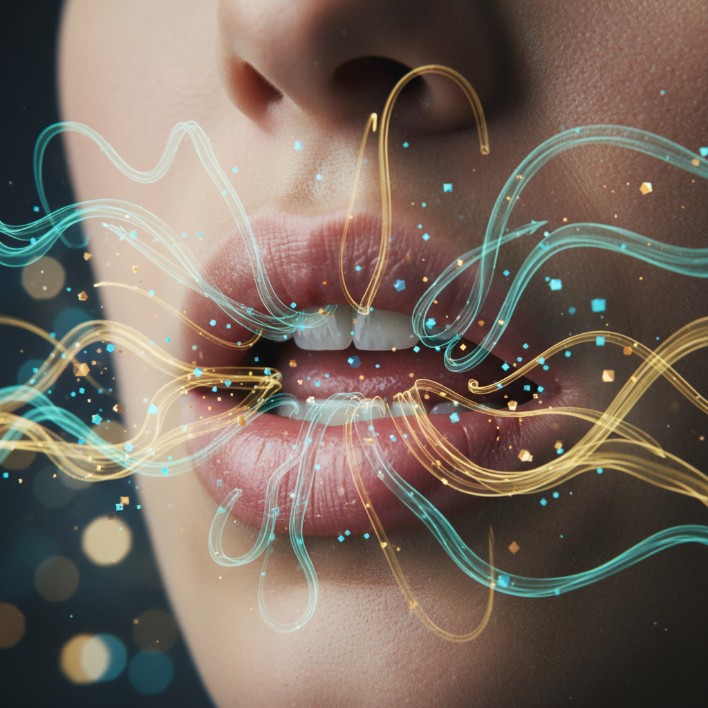 Macro photo visualizing English intonation and phrase delivery for interview success