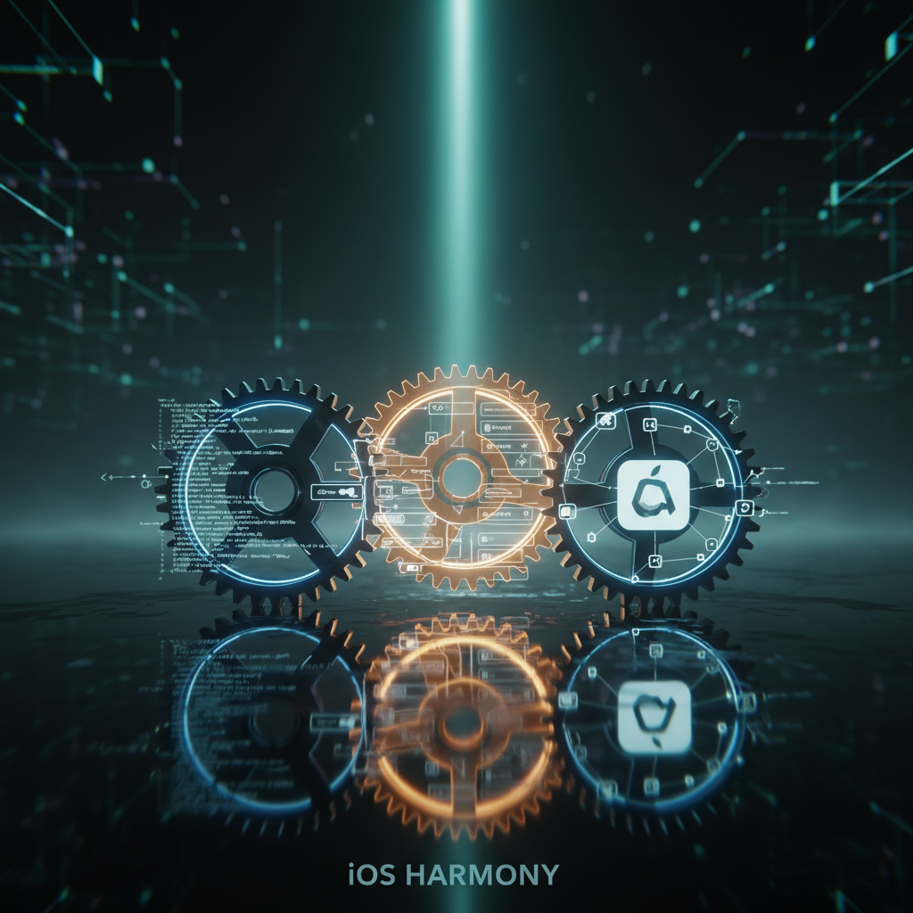 Three interlocking gears symbolizing Swift, SwiftUI, and App Store review interview skills