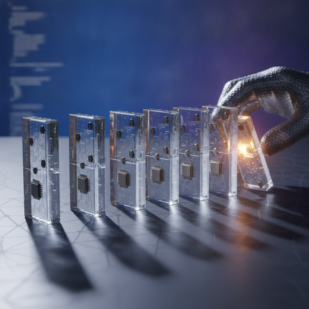Glasdominoes in logischer Reihenfolge starten Argumentationskette im Interview