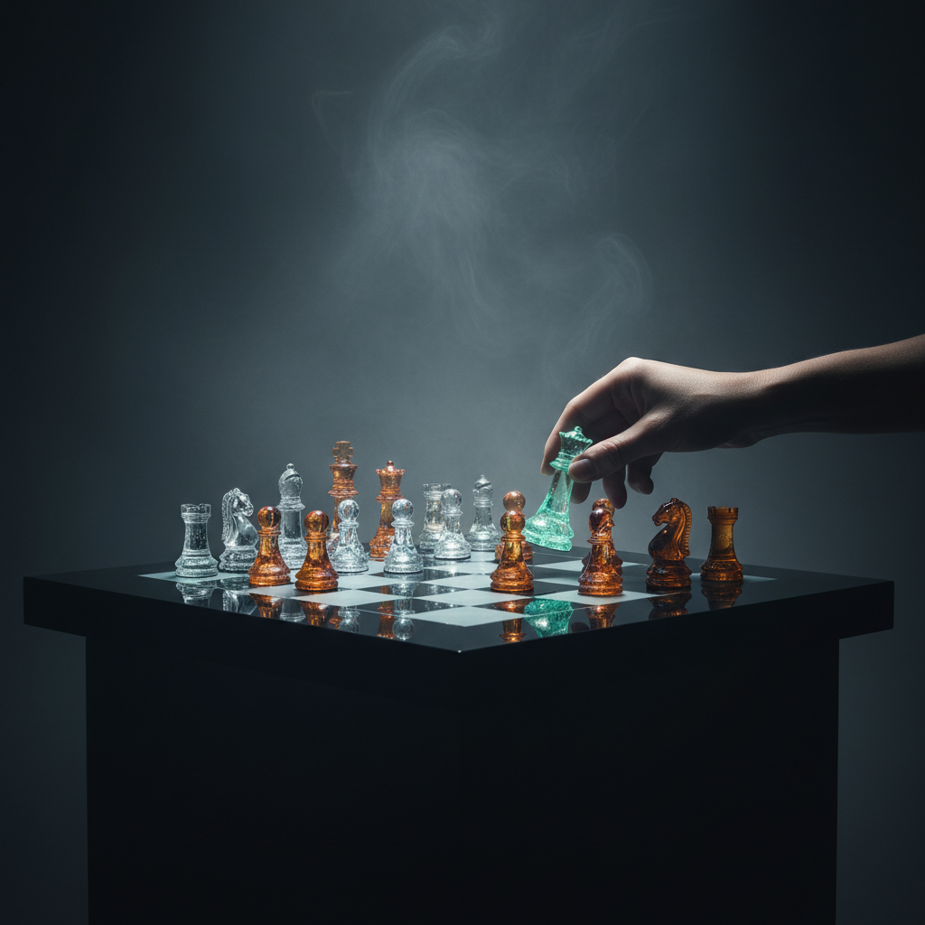 Metaphorical chessboard symbolizes strategic thinking for Marketing Manager interview