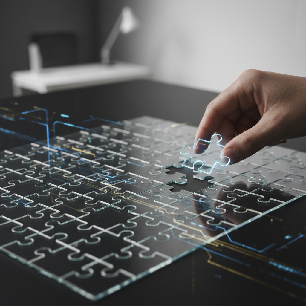 Glass puzzle piece representing mastering system design in Microsoft interviews