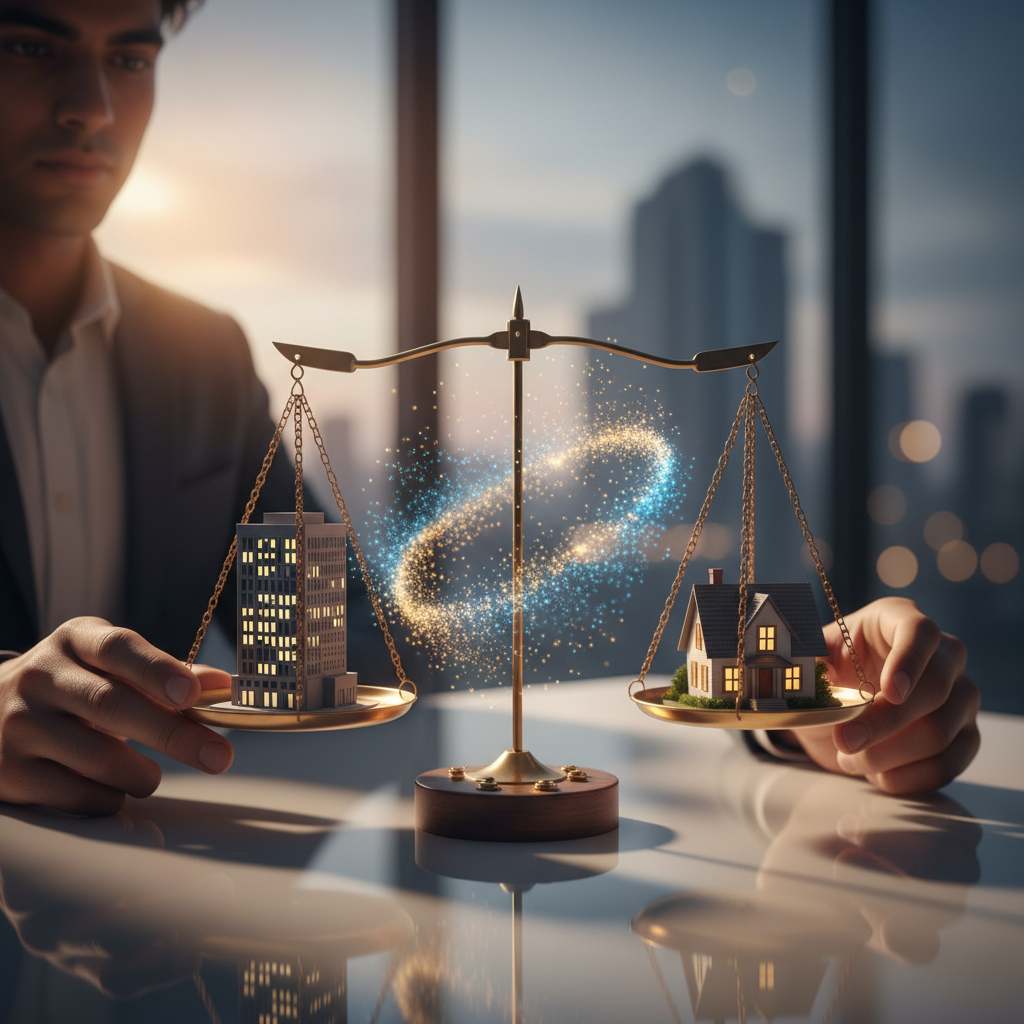 Comparing remote vs hybrid job offers on balanced scales