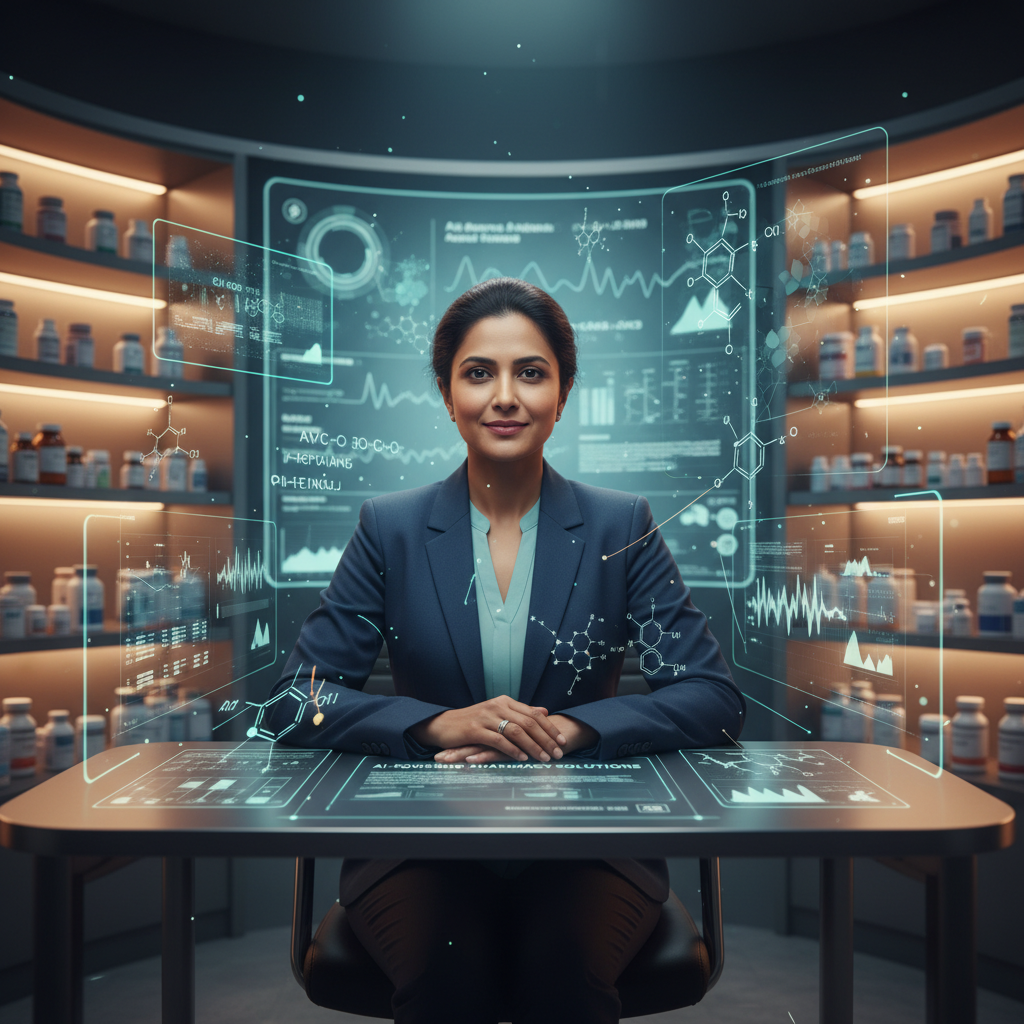 Pharmacist preparing for an interview with data and digital tools