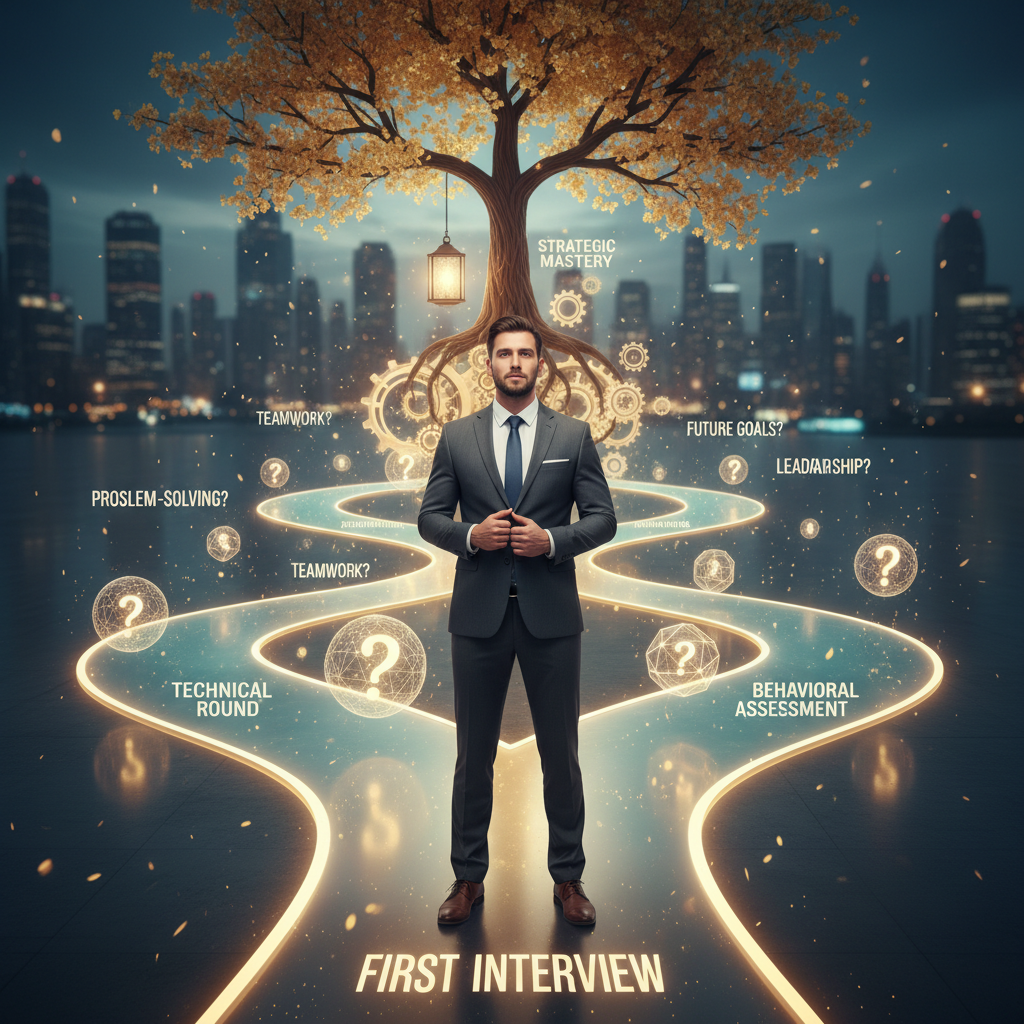 Visualisation du parcours d’entretien avec des questions stratégiques à chaque étape