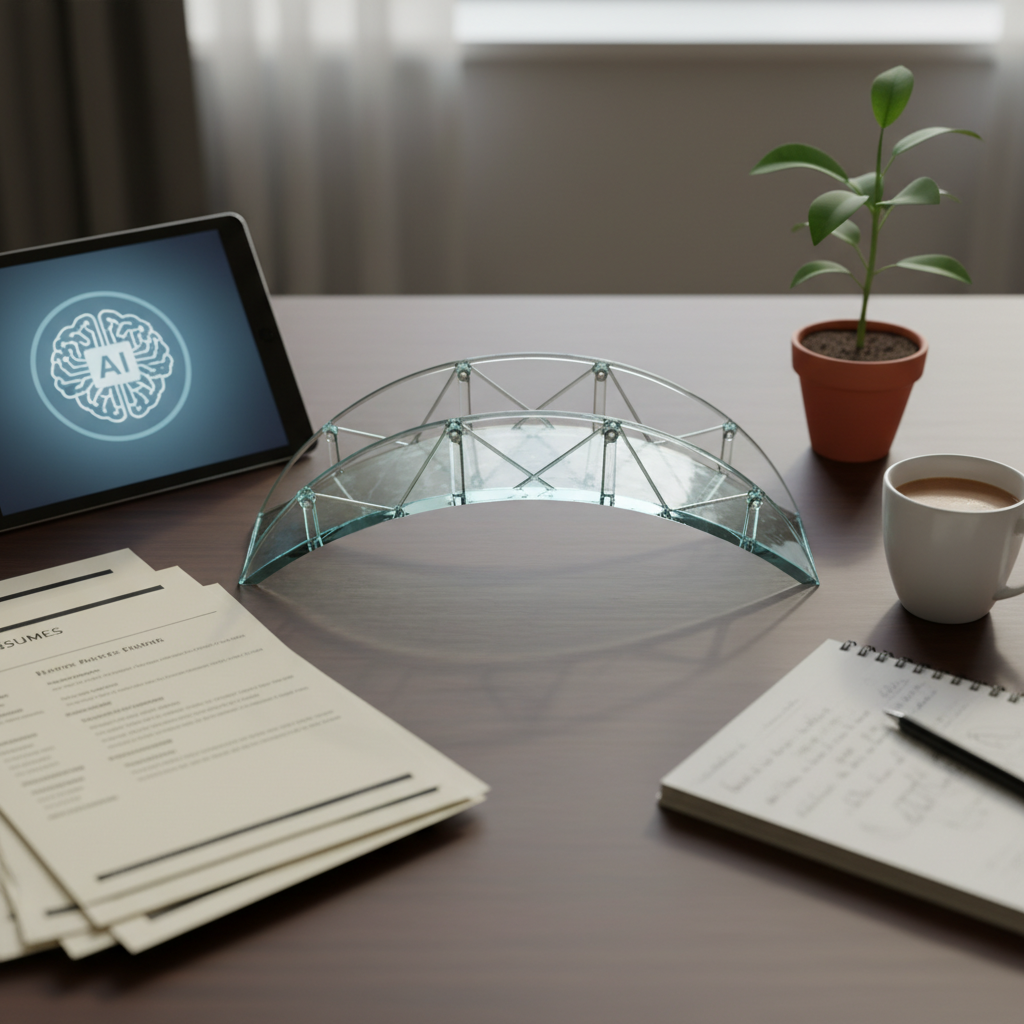 A glass bridge symbolizing the qualities recruiters seek for remote jobs during interviews