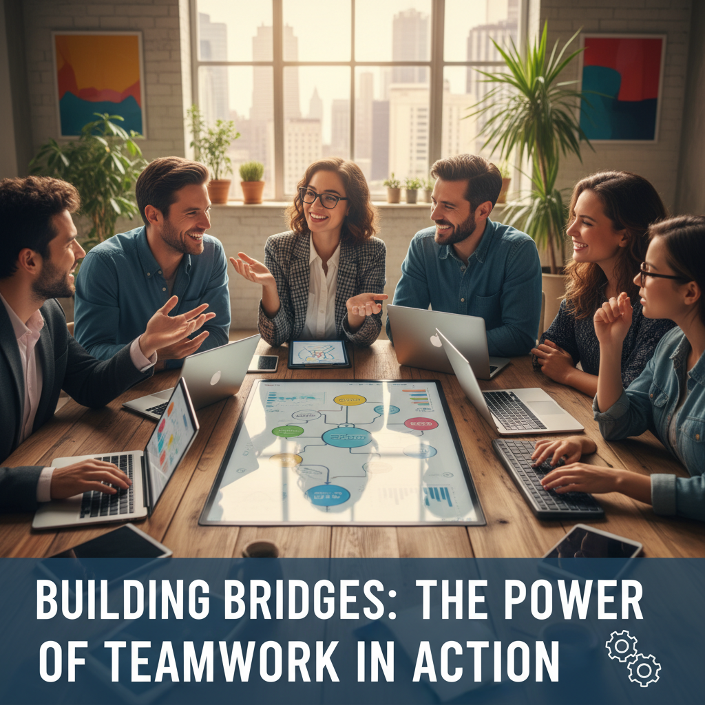 Diverse professional team collaborating around a table, demonstrating strong teamwork in a modern office environment